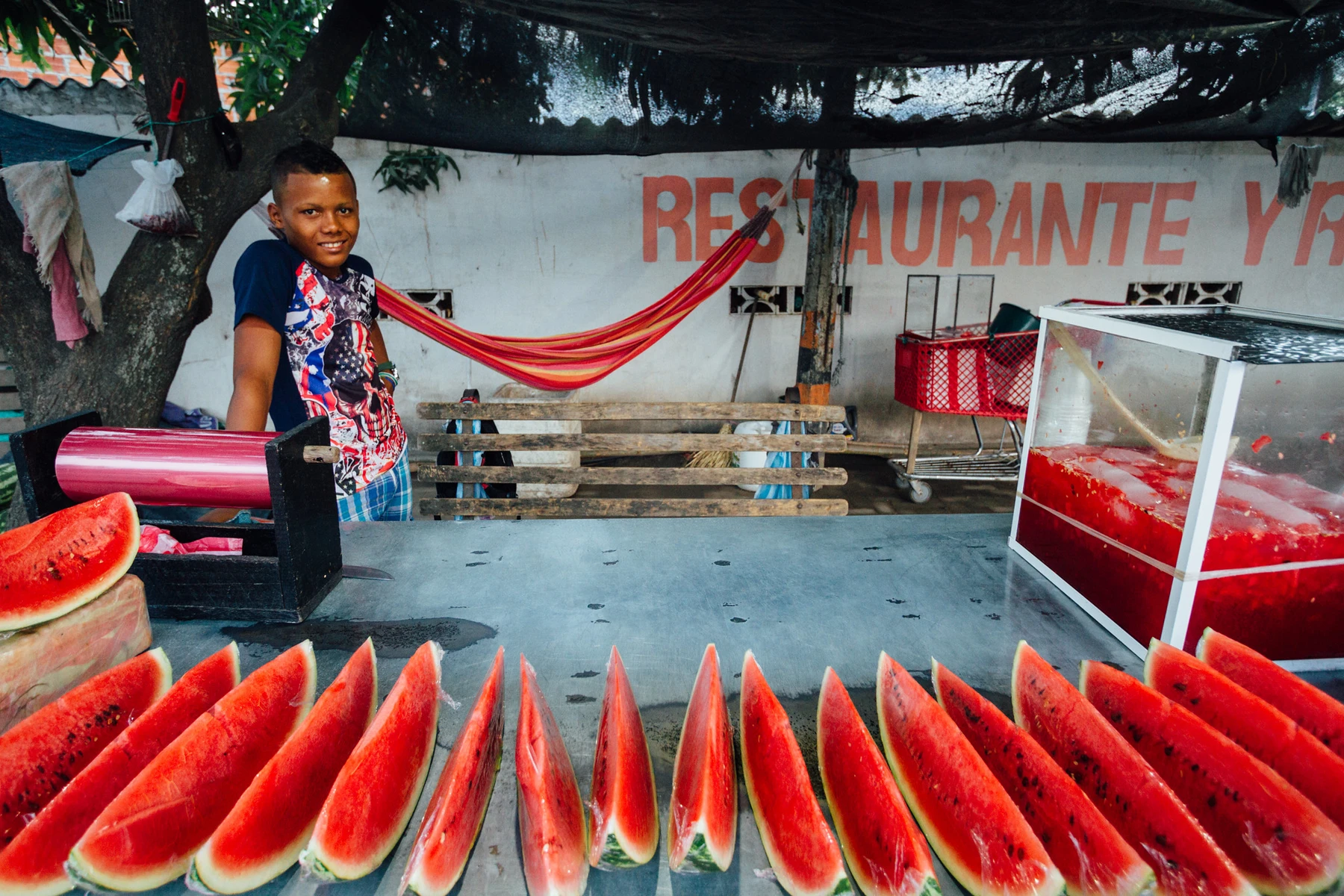 Watermelon Juice Vendor, Curumani, Colombia